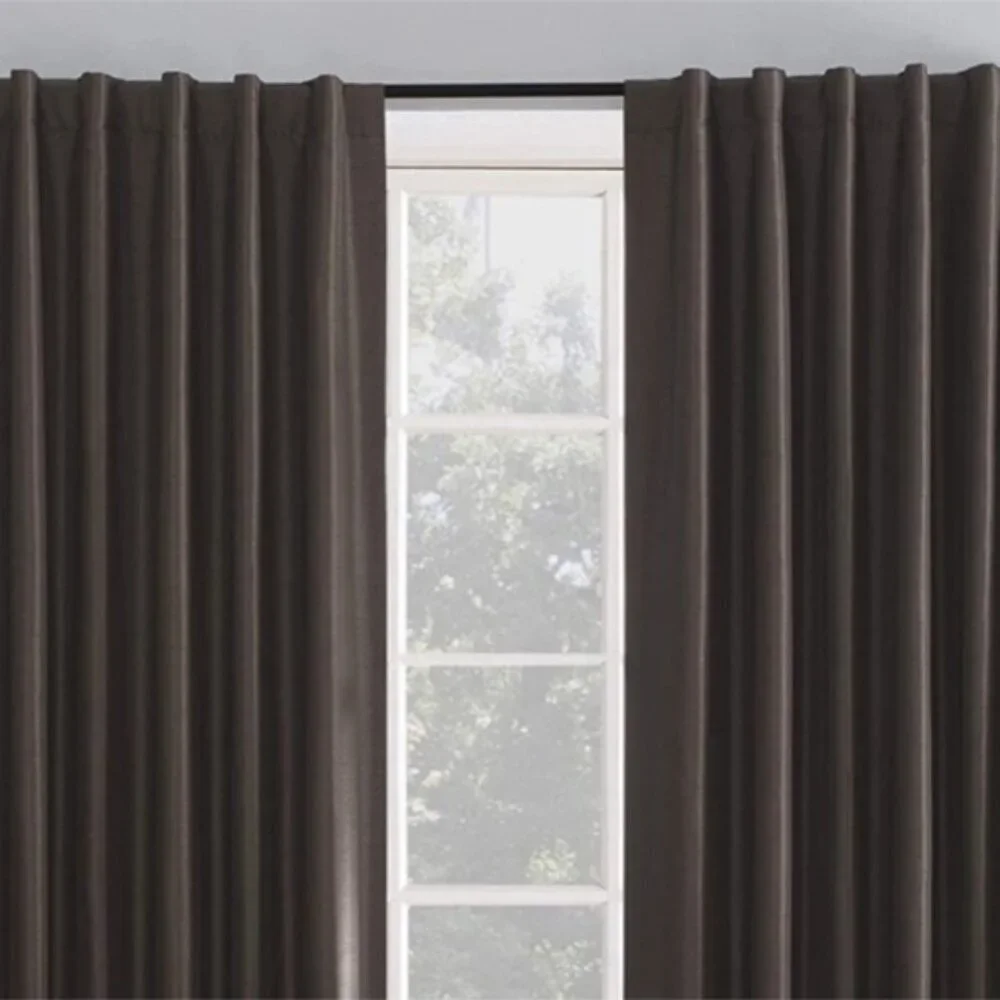 Sun Zero Faux Dupioni Silk Thermal Blackout Back Tab Curtain  50